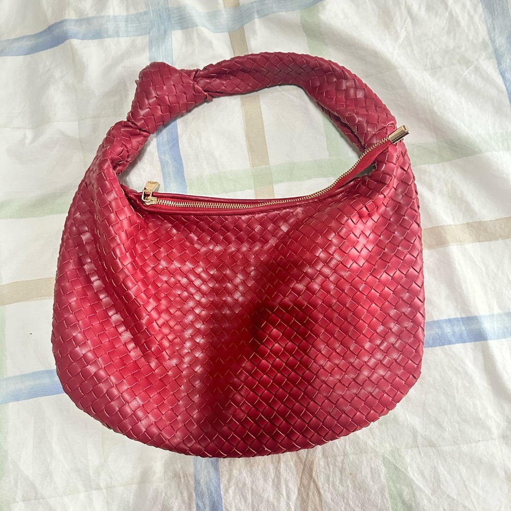 Anthropologie Woven Leather Hobo Bag